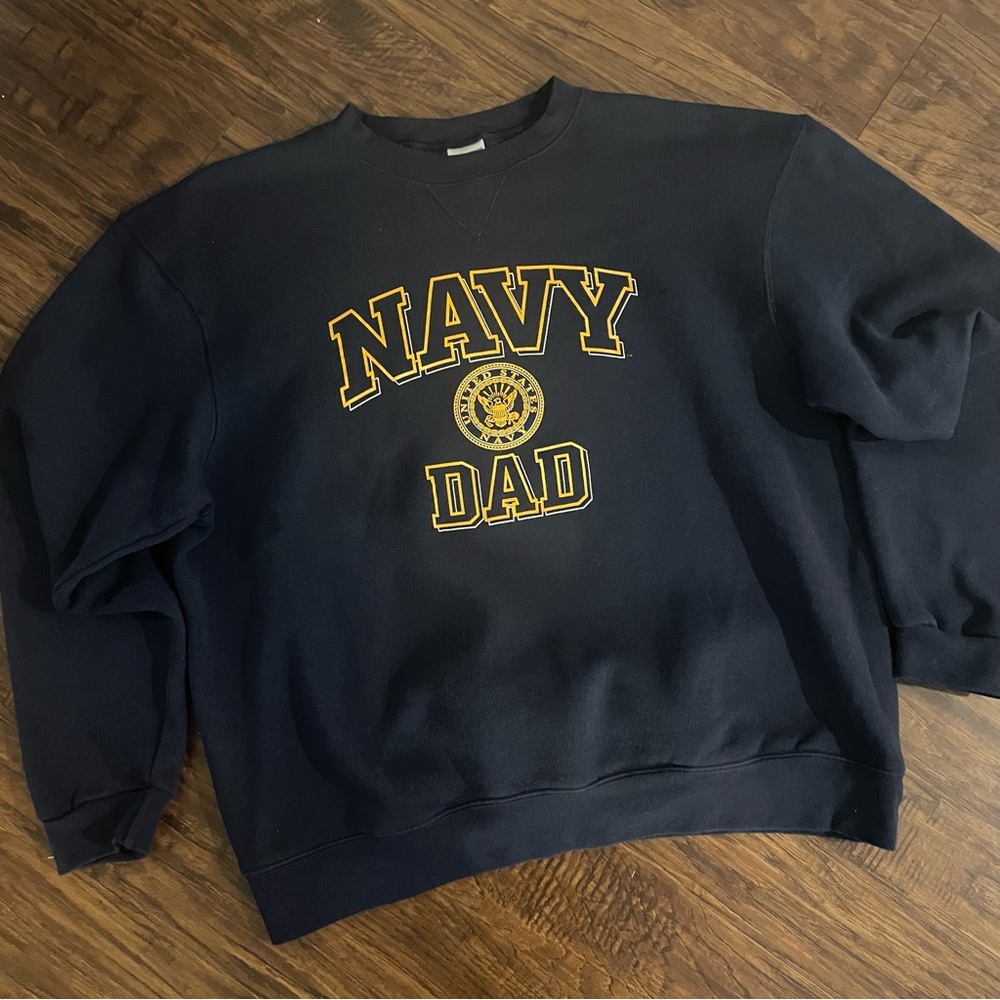 Vintage Navy Dad Crewneck Sweatshirt XL - Picture 2 of 5